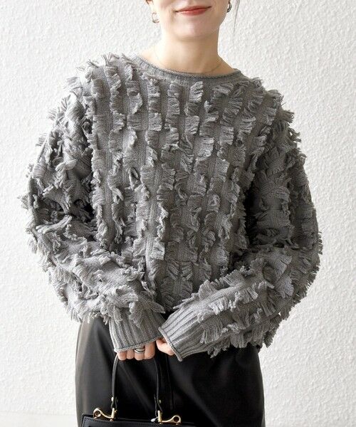 SHIPS / シップス ニット・セーター | SHIPS any:〈手洗い可能〉フリンジ デザイン ニット プルオーバー | 詳細14