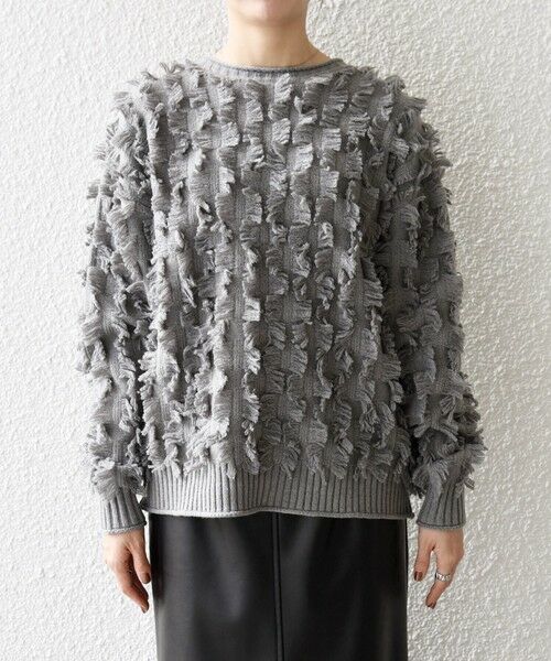 SHIPS / シップス ニット・セーター | SHIPS any:〈手洗い可能〉フリンジ デザイン ニット プルオーバー | 詳細15