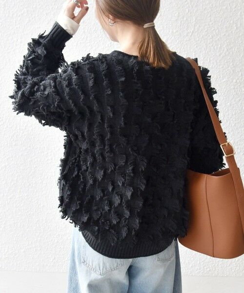 SHIPS / シップス ニット・セーター | SHIPS any:〈手洗い可能〉フリンジ デザイン ニット プルオーバー | 詳細30