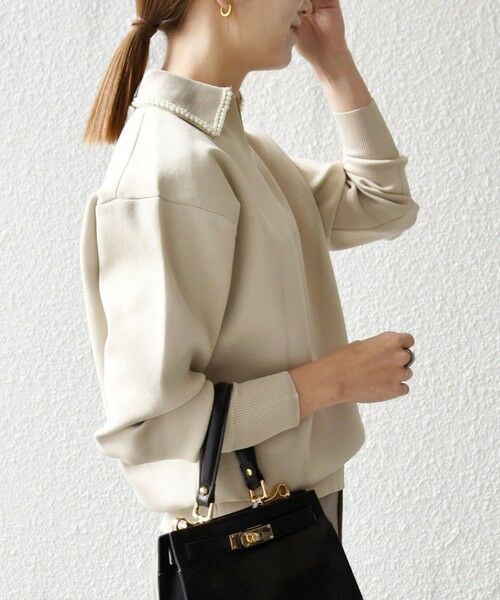 SHIPS / シップス ニット・セーター | SHIPS any:〈手洗い可能〉パール モチーフ 襟付き スキッパー ニット プルオーバー | 詳細5