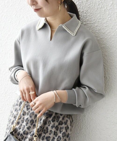 SHIPS / シップス ニット・セーター | SHIPS any:〈手洗い可能〉パール モチーフ 襟付き スキッパー ニット プルオーバー | 詳細18