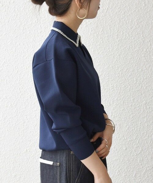 SHIPS / シップス ニット・セーター | SHIPS any:〈手洗い可能〉パール モチーフ 襟付き スキッパー ニット プルオーバー | 詳細28