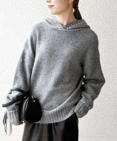 SHIPS / シップス ニット・セーター | SHIPS any:〈手洗い可能〉ステッチ デザイン フーディー ルーズ ニット