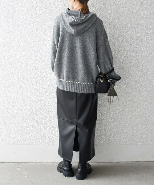 SHIPS / シップス ニット・セーター | SHIPS any:〈手洗い可能〉ステッチ デザイン フーディー ルーズ ニット | 詳細2