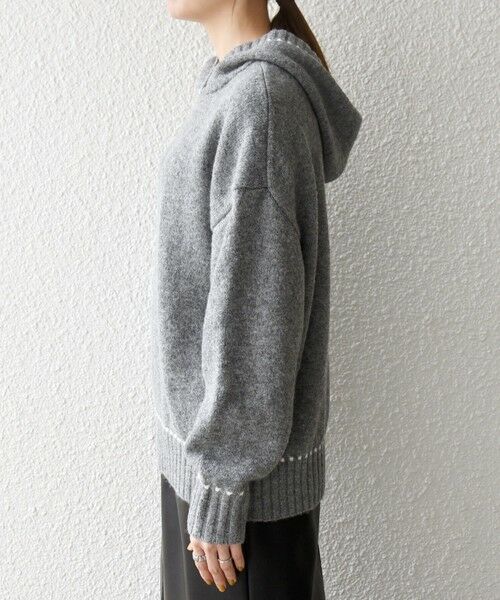 SHIPS / シップス ニット・セーター | SHIPS any:〈手洗い可能〉ステッチ デザイン フーディー ルーズ ニット | 詳細11
