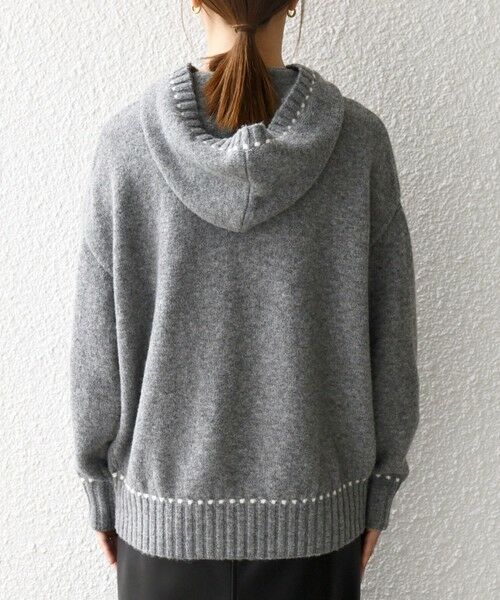 SHIPS / シップス ニット・セーター | SHIPS any:〈手洗い可能〉ステッチ デザイン フーディー ルーズ ニット | 詳細12