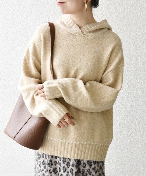 SHIPS / シップス ニット・セーター | SHIPS any:〈手洗い可能〉ステッチ デザイン フーディー ルーズ ニット | 詳細20