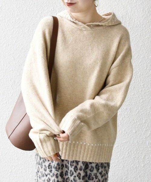 SHIPS / シップス ニット・セーター | SHIPS any:〈手洗い可能〉ステッチ デザイン フーディー ルーズ ニット | 詳細21