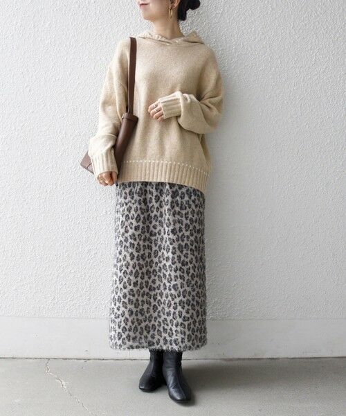 SHIPS / シップス ニット・セーター | SHIPS any:〈手洗い可能〉ステッチ デザイン フーディー ルーズ ニット | 詳細14