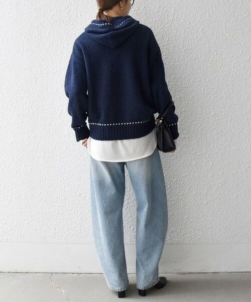 SHIPS / シップス ニット・セーター | SHIPS any:〈手洗い可能〉ステッチ デザイン フーディー ルーズ ニット | 詳細29