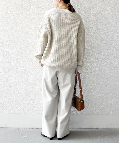 SHIPS / シップス カーディガン・ボレロ | SHIPS any: リブ タック編み Vネック ルーズ ニット カーディガン | 詳細2