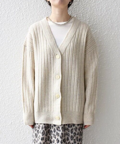 SHIPS / シップス カーディガン・ボレロ | SHIPS any: リブ タック編み Vネック ルーズ ニット カーディガン | 詳細10
