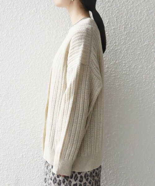 SHIPS / シップス カーディガン・ボレロ | SHIPS any: リブ タック編み Vネック ルーズ ニット カーディガン | 詳細11