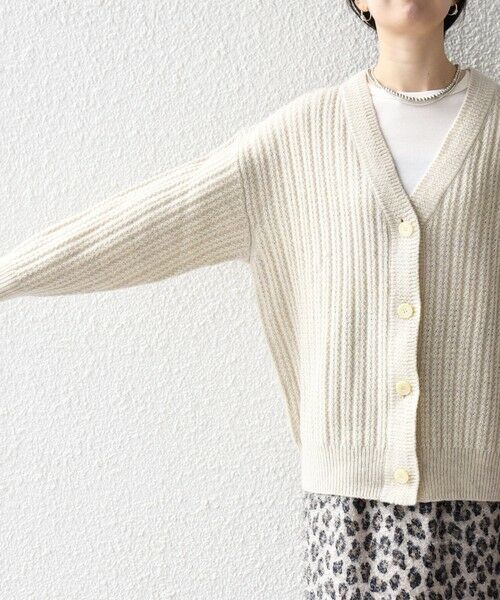 SHIPS / シップス カーディガン・ボレロ | SHIPS any: リブ タック編み Vネック ルーズ ニット カーディガン | 詳細13