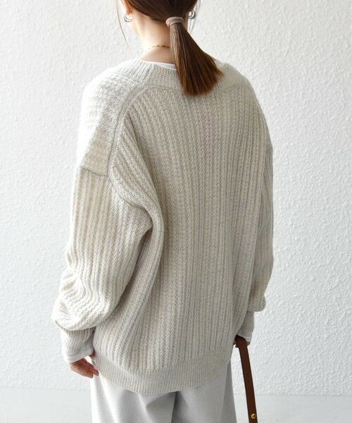 SHIPS / シップス カーディガン・ボレロ | SHIPS any: リブ タック編み Vネック ルーズ ニット カーディガン | 詳細5