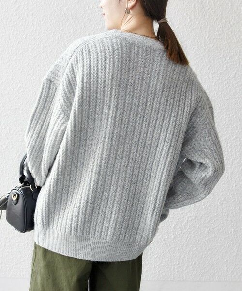 SHIPS / シップス カーディガン・ボレロ | SHIPS any: リブ タック編み Vネック ルーズ ニット カーディガン | 詳細18