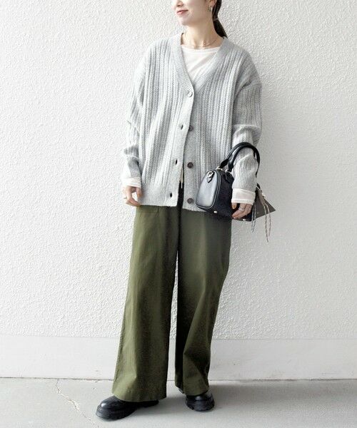 SHIPS / シップス カーディガン・ボレロ | SHIPS any: リブ タック編み Vネック ルーズ ニット カーディガン | 詳細14