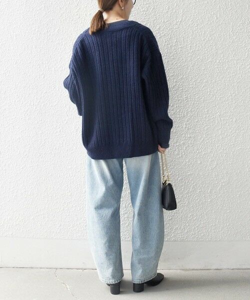 SHIPS / シップス カーディガン・ボレロ | SHIPS any: リブ タック編み Vネック ルーズ ニット カーディガン | 詳細26