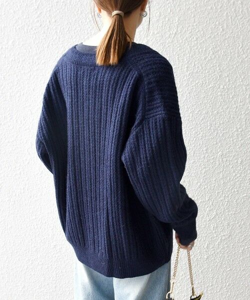 SHIPS / シップス カーディガン・ボレロ | SHIPS any: リブ タック編み Vネック ルーズ ニット カーディガン | 詳細29