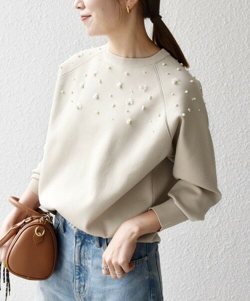 SHIPS / シップス ニット・セーター | SHIPS any:〈手洗い可能〉パールモチーフ ビジュー クルーネック ニット | 詳細5