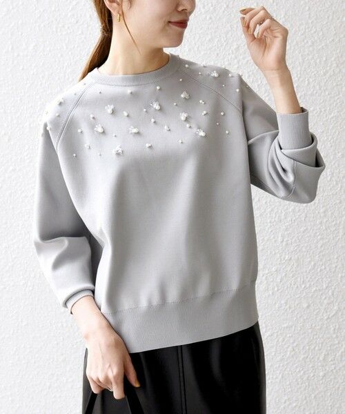 SHIPS / シップス ニット・セーター | SHIPS any:〈手洗い可能〉パールモチーフ ビジュー クルーネック ニット | 詳細15