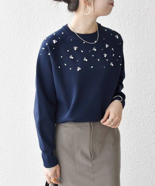 SHIPS / シップス ニット・セーター | SHIPS any:〈手洗い可能〉パールモチーフ ビジュー クルーネック ニット | 詳細28