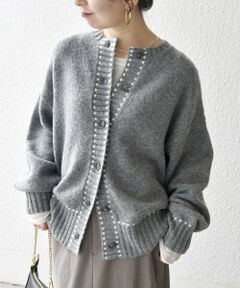 SHIPS / シップス カーディガン・ボレロ | 《一部追加予約》SHIPS any:〈手洗い可能〉ステッチ デザイン ルーズ ニット カーディガン