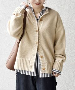 SHIPS / シップス カーディガン・ボレロ | 《一部追加予約》SHIPS any:〈手洗い可能〉ステッチ デザイン ルーズ ニット カーディガン