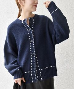 SHIPS / シップス カーディガン・ボレロ | 《一部追加予約》SHIPS any:〈手洗い可能〉ステッチ デザイン ルーズ ニット カーディガン