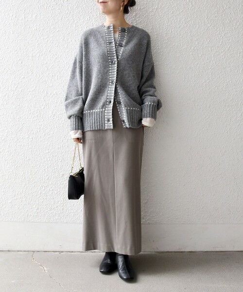 SHIPS / シップス カーディガン・ボレロ | 《一部追加予約》SHIPS any:〈手洗い可能〉ステッチ デザイン ルーズ ニット カーディガン | 詳細1
