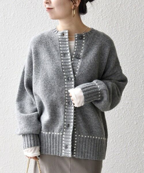 SHIPS / シップス カーディガン・ボレロ | 《一部追加予約》SHIPS any:〈手洗い可能〉ステッチ デザイン ルーズ ニット カーディガン | 詳細3