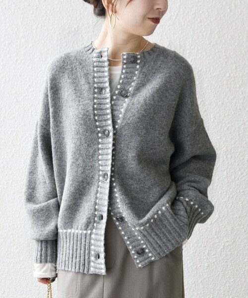 SHIPS / シップス カーディガン・ボレロ | 《一部追加予約》SHIPS any:〈手洗い可能〉ステッチ デザイン ルーズ ニット カーディガン | 詳細4