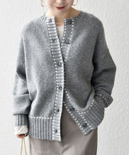 SHIPS / シップス カーディガン・ボレロ | 《一部追加予約》SHIPS any:〈手洗い可能〉ステッチ デザイン ルーズ ニット カーディガン | 詳細5