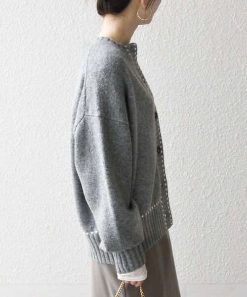 SHIPS / シップス カーディガン・ボレロ | 《一部追加予約》SHIPS any:〈手洗い可能〉ステッチ デザイン ルーズ ニット カーディガン | 詳細6