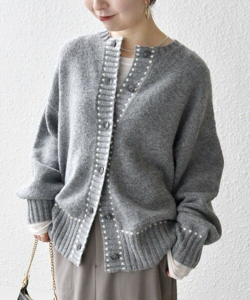 SHIPS / シップス カーディガン・ボレロ | 《一部追加予約》SHIPS any:〈手洗い可能〉ステッチ デザイン ルーズ ニット カーディガン | 詳細8