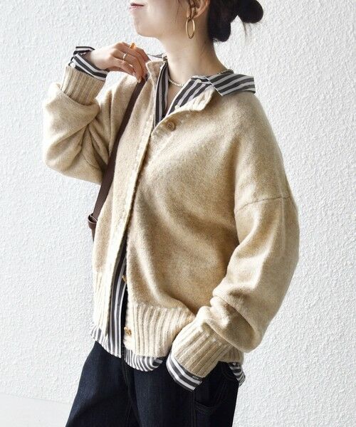 SHIPS / シップス カーディガン・ボレロ | 《一部追加予約》SHIPS any:〈手洗い可能〉ステッチ デザイン ルーズ ニット カーディガン | 詳細17