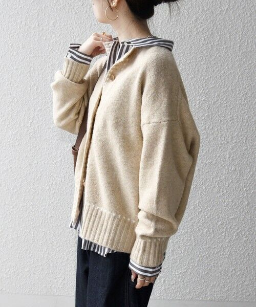 SHIPS / シップス カーディガン・ボレロ | 《一部追加予約》SHIPS any:〈手洗い可能〉ステッチ デザイン ルーズ ニット カーディガン | 詳細20