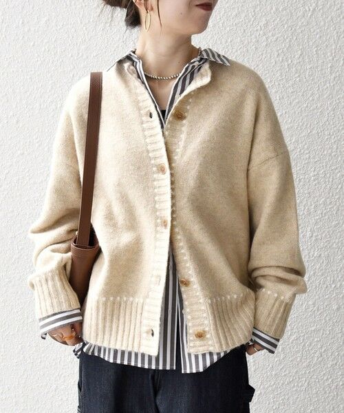 SHIPS / シップス カーディガン・ボレロ | 《一部追加予約》SHIPS any:〈手洗い可能〉ステッチ デザイン ルーズ ニット カーディガン | 詳細21
