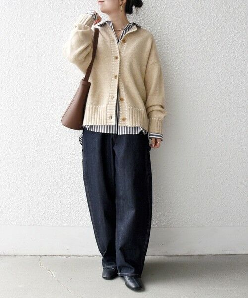 SHIPS / シップス カーディガン・ボレロ | 《一部追加予約》SHIPS any:〈手洗い可能〉ステッチ デザイン ルーズ ニット カーディガン | 詳細14