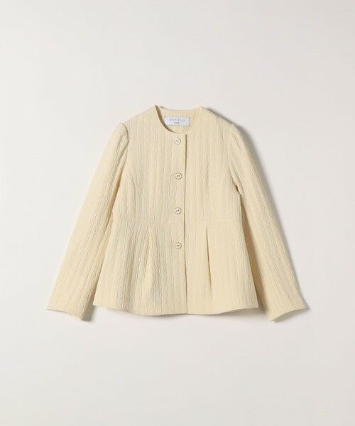 SHIPS / シップス ノーカラージャケット | SHIPS any:〈手洗い可能〉ジャカード ノーカラー ペプラム ジャケット［NAVY BLUE］ | 詳細9