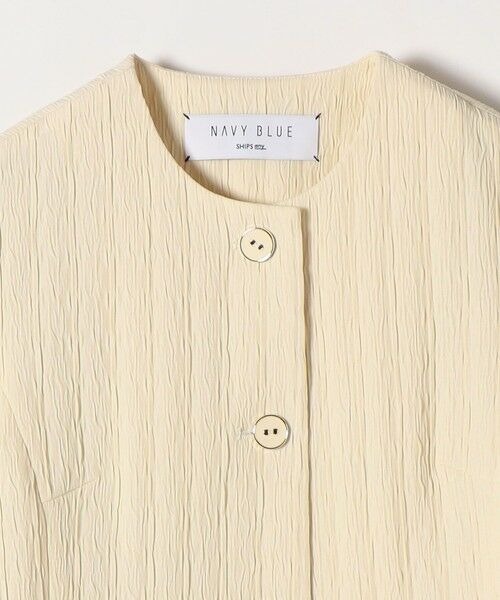 SHIPS / シップス ノーカラージャケット | SHIPS any:〈手洗い可能〉ジャカード ノーカラー ペプラム ジャケット［NAVY BLUE］ | 詳細10