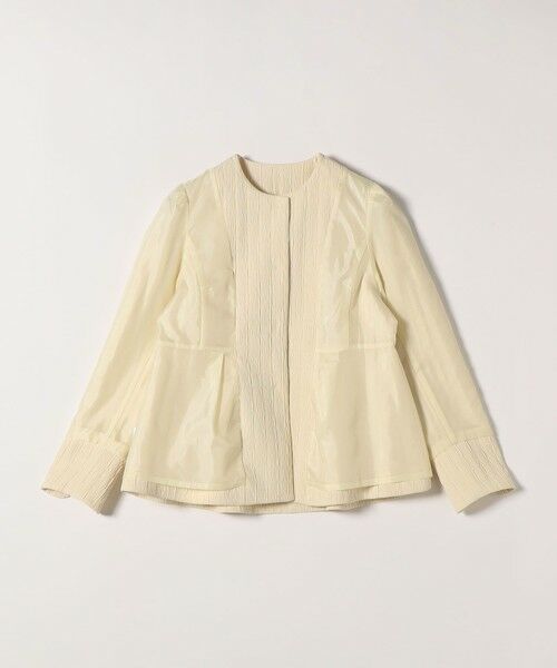 SHIPS / シップス ノーカラージャケット | SHIPS any:〈手洗い可能〉ジャカード ノーカラー ペプラム ジャケット［NAVY BLUE］ | 詳細15