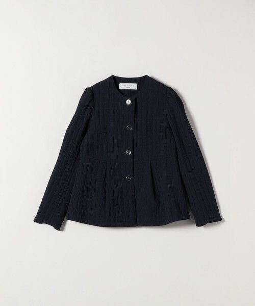 SHIPS / シップス ノーカラージャケット | SHIPS any:〈手洗い可能〉ジャカード ノーカラー ペプラム ジャケット［NAVY BLUE］ | 詳細24