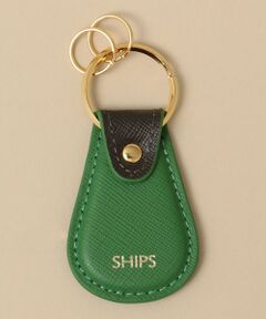 【WEB限定】SHIPS: 【SAFFIANO LEATHER】 2トーン キーホルダー