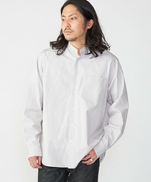 SHIPS / シップス シャツ・ブラウス | SHIPS: バンドカラー スーピマ コットン ポプリン ストライプ 長袖 シャツ | 詳細10
