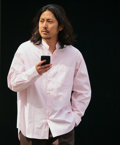 SHIPS / シップス シャツ・ブラウス | SHIPS: バンドカラー スーピマ コットン ポプリン ストライプ 長袖 シャツ | 詳細16