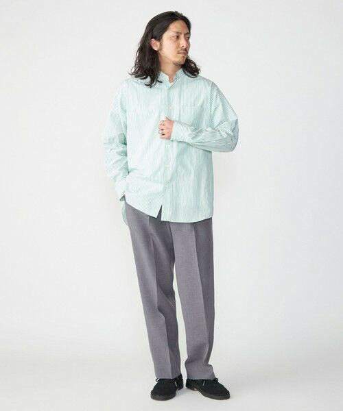 SHIPS / シップス シャツ・ブラウス | SHIPS: バンドカラー スーピマ コットン ポプリン ストライプ 長袖 シャツ | 詳細30