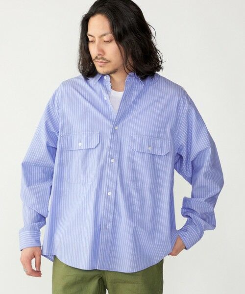 SHIPS / シップス シャツ・ブラウス | SHIPS: Wポケット ウォッシュド タイプライター 長袖 シャツ 〈チェック／ストライプ／単色〉 | 詳細23