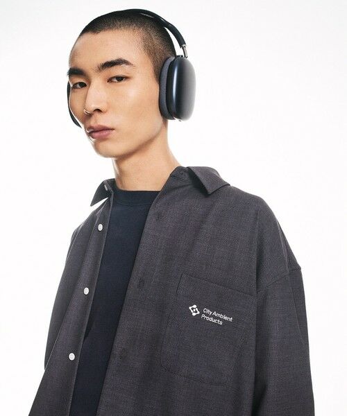 SHIPS / シップス シャツ・ブラウス | City Ambient Products: レギュラーカラー ツイル オーバー シャツ(ダークグレー)