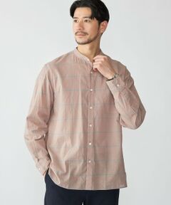 SHIPS / シップス シャツ・ブラウス | SHIPS: コットン シルク ペールチェック バンドカラー ロングスリーブ シャツ